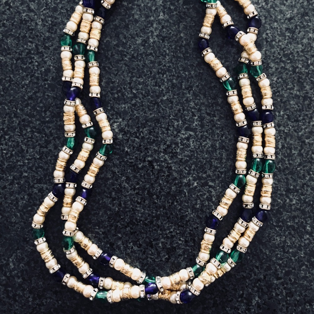 GORGEOUS SPARKLING TRIPLE NECKLACE..VERY BEAUTIFUL